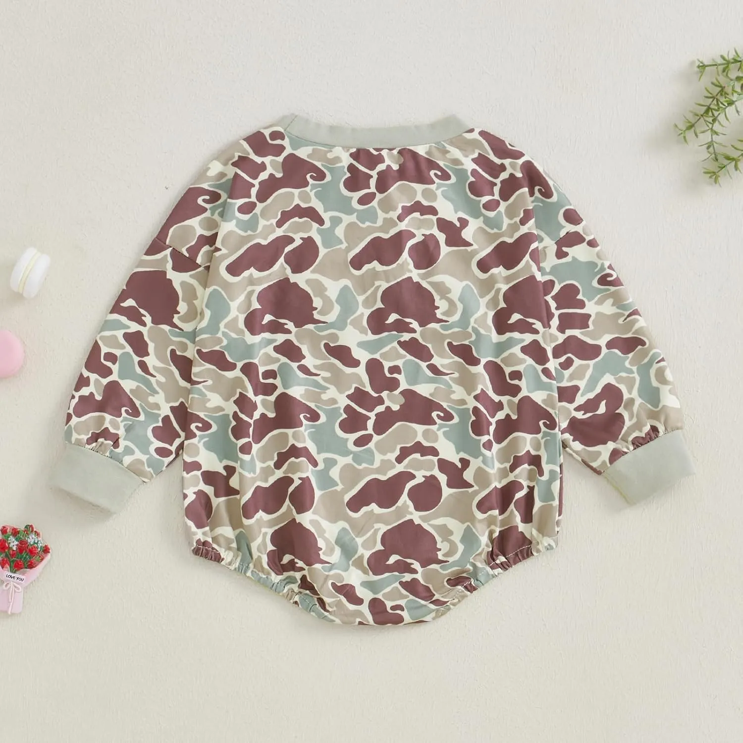 Baby Boys Duck Hunting Clothes Long Sleeve Camoflage Sweatshirt Romper Infant Fall Winter Outfits