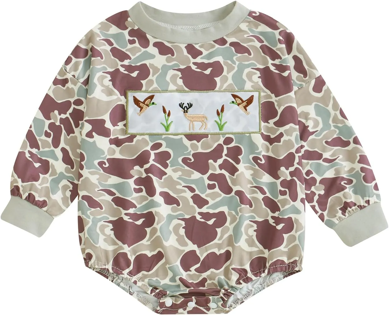 Baby Boys Duck Hunting Clothes Long Sleeve Camoflage Sweatshirt Romper Infant Fall Winter Outfits