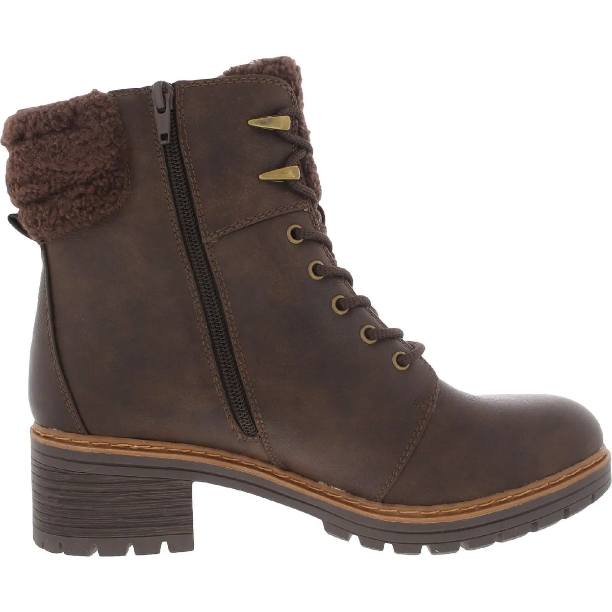 Baretraps Womens Akira Faux Leather Combat & Lace-up Boots