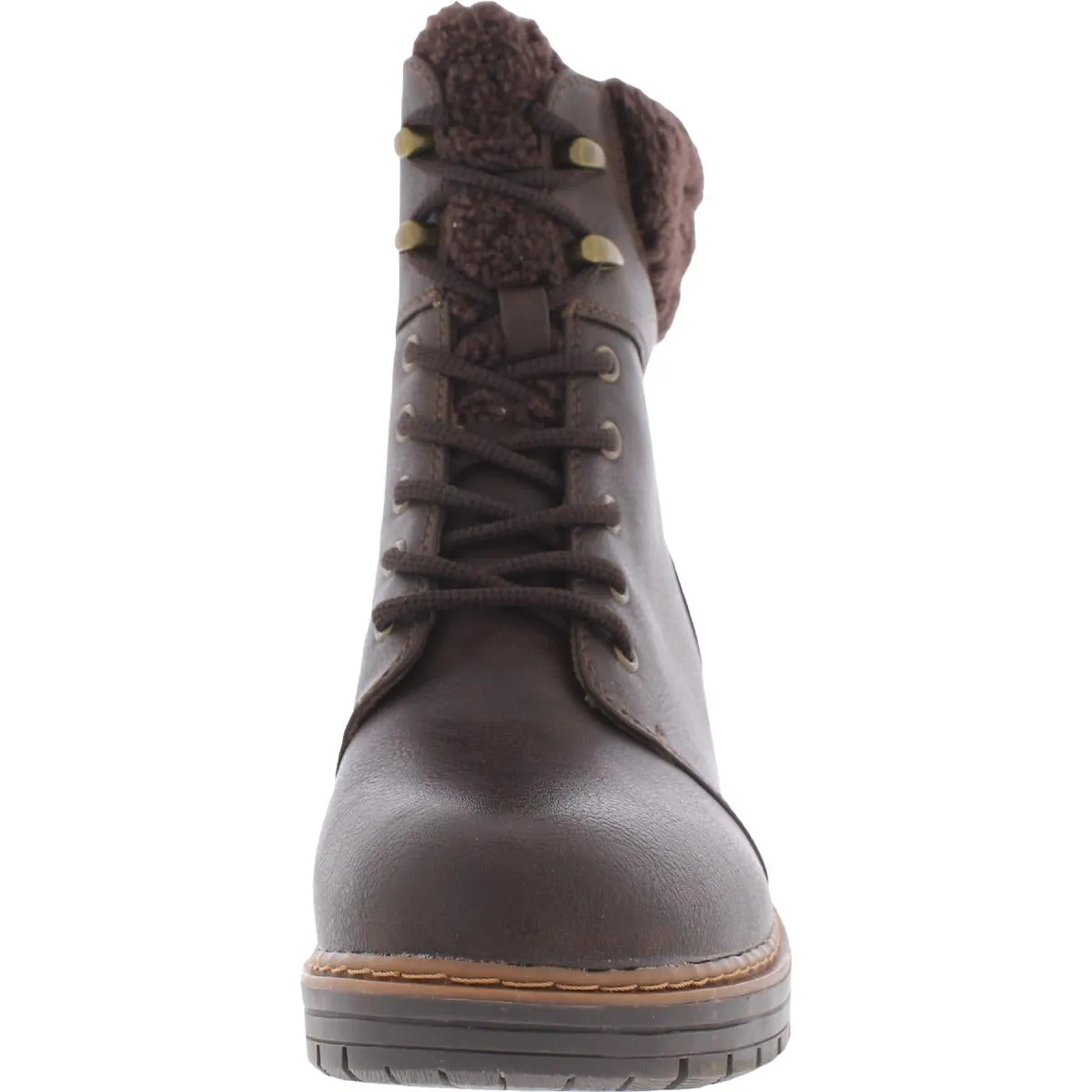 Baretraps Womens Akira Faux Leather Combat & Lace-up Boots
