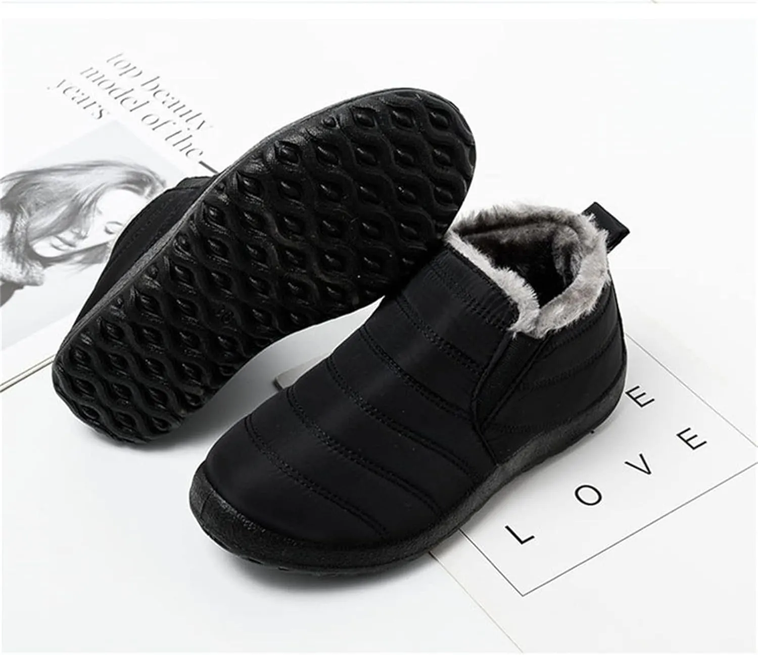 Lausiuoe Snow Boots For Women Waterproof Insulated Non Slip Winter Fur Lined Lining Warm Ankle Booties Outdoor Shoes