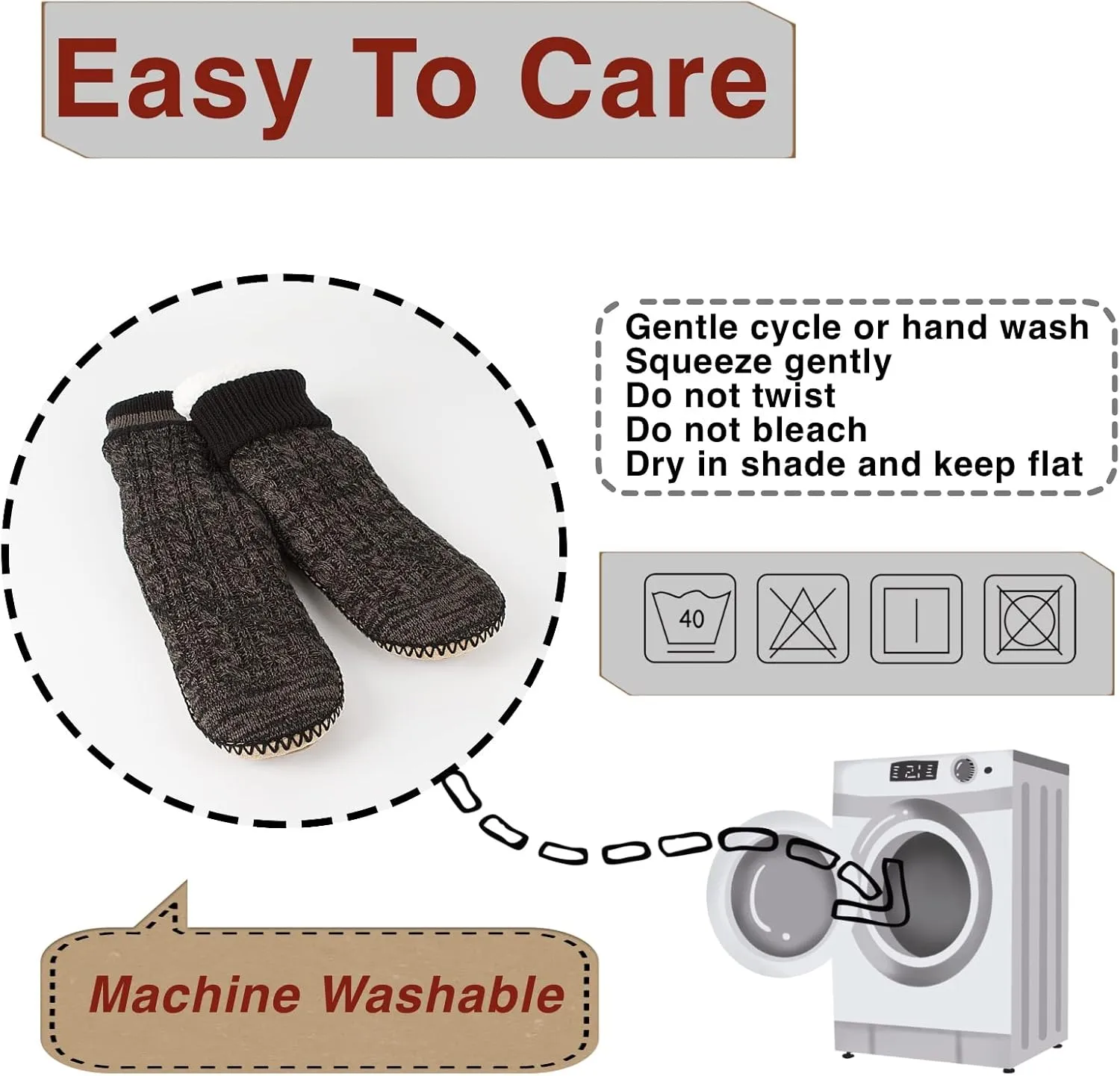 Men's Slipper Socks, Winter Cable Knit Non-Skid Warm Slipper Socks, Cozy Soft Indoor Socks with Fluffy Sherpa Lined