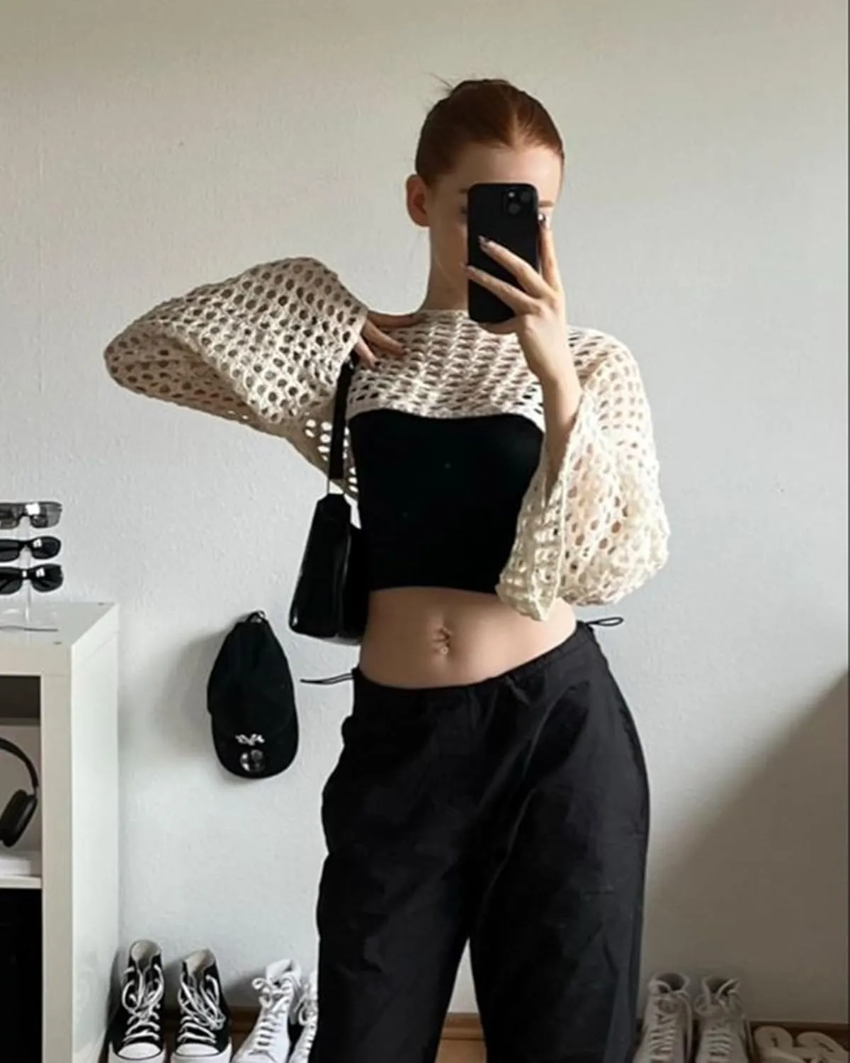 Womens Crochet Crop Tops Y2k Knit Shrug Sweater Hollow Out Long Sleeve Bikini See Through Cover Ups