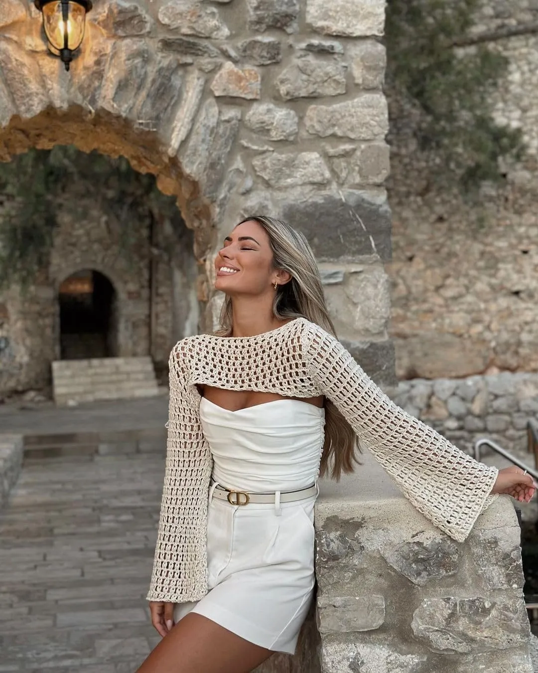 Womens Crochet Crop Tops Y2k Knit Shrug Sweater Hollow Out Long Sleeve Bikini See Through Cover Ups