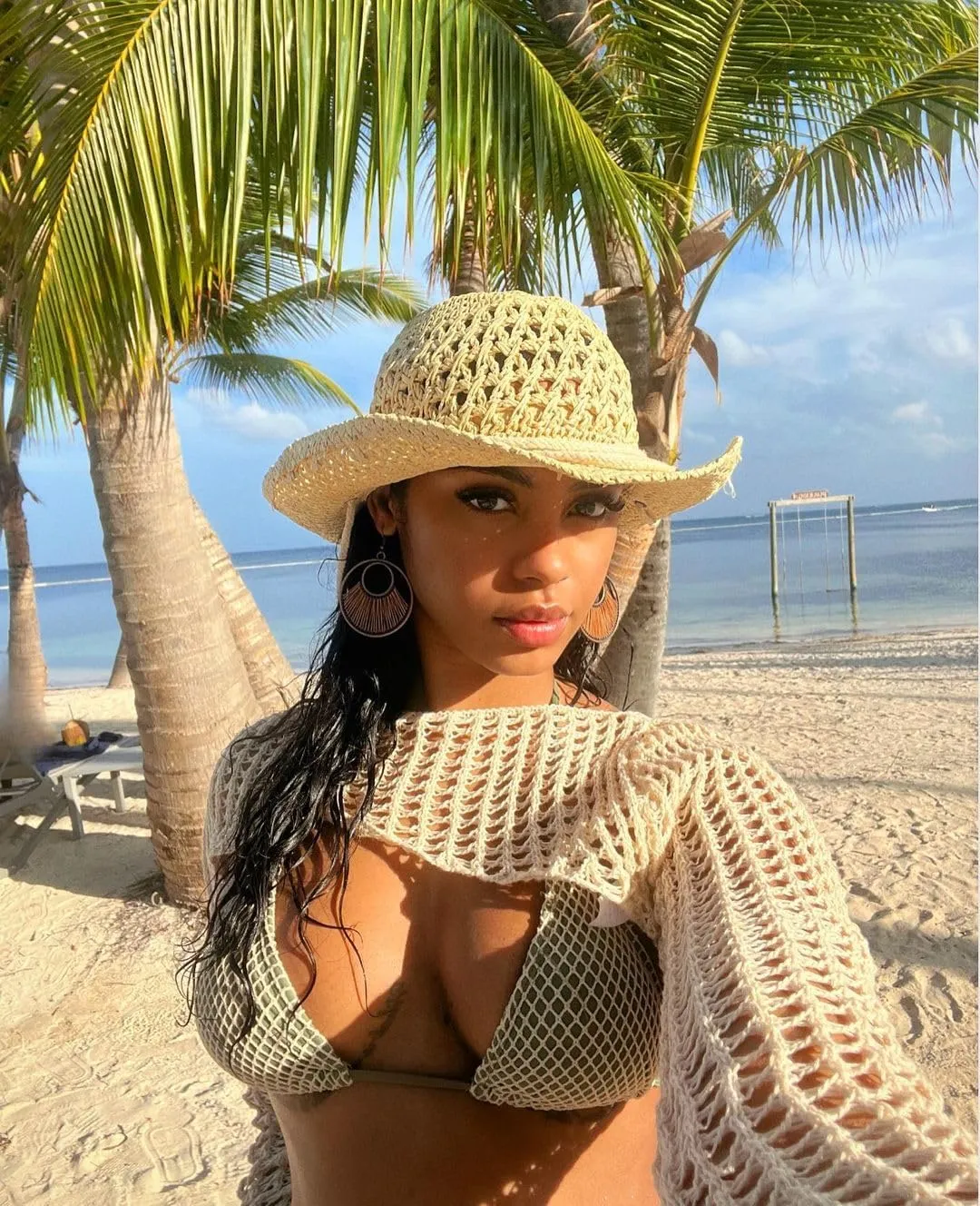 Womens Crochet Crop Tops Y2k Knit Shrug Sweater Hollow Out Long Sleeve Bikini See Through Cover Ups