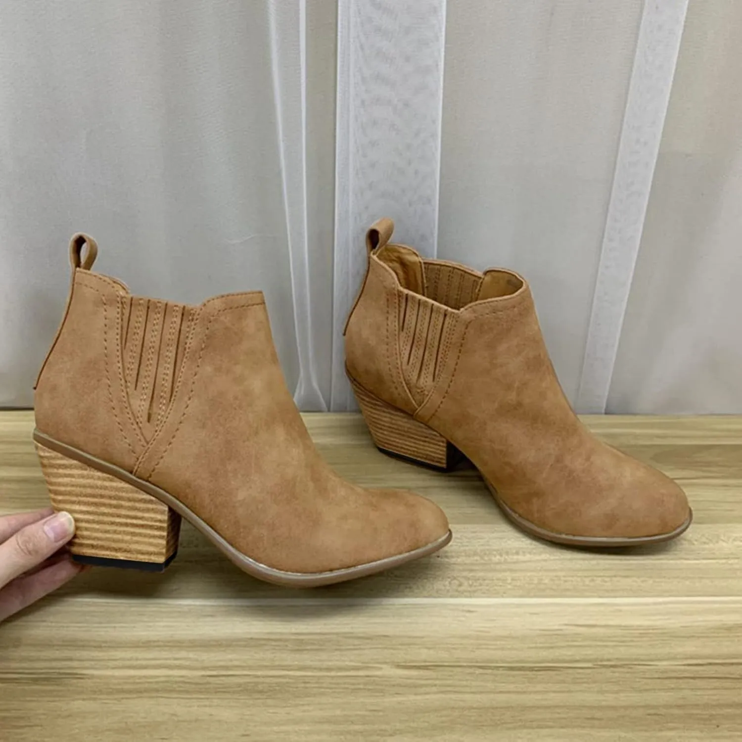 Womens Wide Width Western Booties And Ankle Boots Ankle Booties Womens Dress Boots Ankle Low Heel Shoe Boots for Women Low Heel Women's Navy Blue Ankle Boots